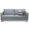 Light Grey Fabric Modern Mid-Century Style Sofa with Wood Legs - Image 3