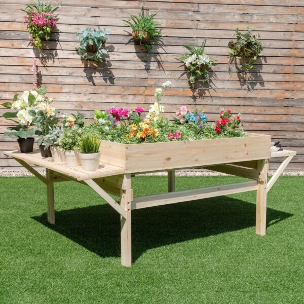 Solid Fir Wood Large 6 ft x 4 ft Elevated Garden Bed Planter - Image 3