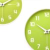 Silent Non-Ticking Wall Clock in Key Lime and White - Image 2