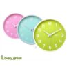 Silent Non-Ticking Wall Clock in Key Lime and White - Image 4