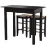 3 Piece Espresso Dining Set with Table and 2 Backless Stools - Image 4