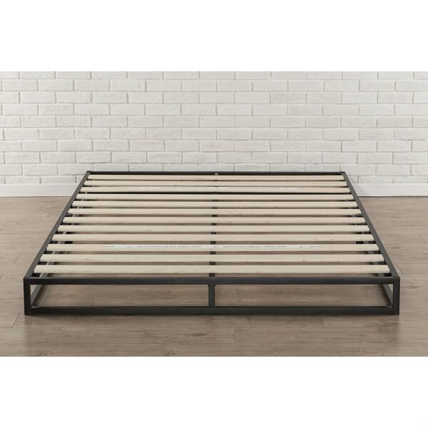 King 6-inch Low Profile Metal Platform Bed Frame with Wooden Support Slats - Image 2