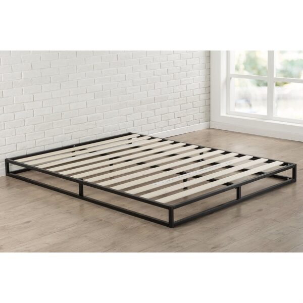 King 6-inch Low Profile Metal Platform Bed Frame with Wooden Support Slats - Image 3