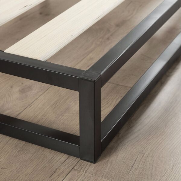 King 6-inch Low Profile Metal Platform Bed Frame with Wooden Support Slats - Image 5