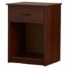 Bedroom 1-Drawer Nightstand End Table in Medium Brown Wood Finish - Image 3