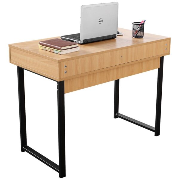 Modern Low Rise Laptop Computer Desk with Two Storage Drawers - Image 4