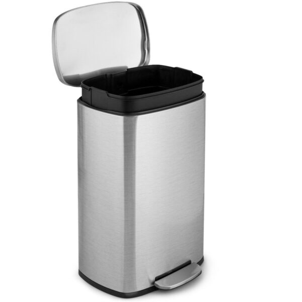 Modern Dual Compartment 16-Gallon Trash Can Recycle Bin with Step Pedal Design - Image 2