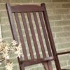 Set of 2 - Indoor/Outdoor Patio Porch Dark Brown Slat Rocking Chairs - Image 2