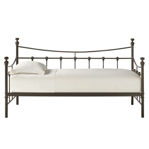 Twin size Contemporary Dark Brown Metal Daybed with Wood Slats - Image 3