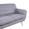 Modern Light Grey Linen Fabric Mid-Century Tufted Sofa Loveseat - Image 3