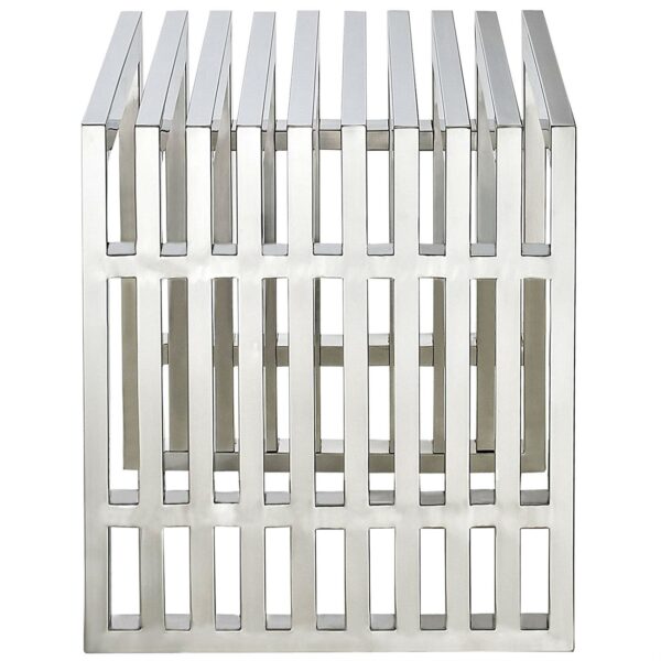 Mid-Century Modern Stainless Steel Accent Bench - Image 3