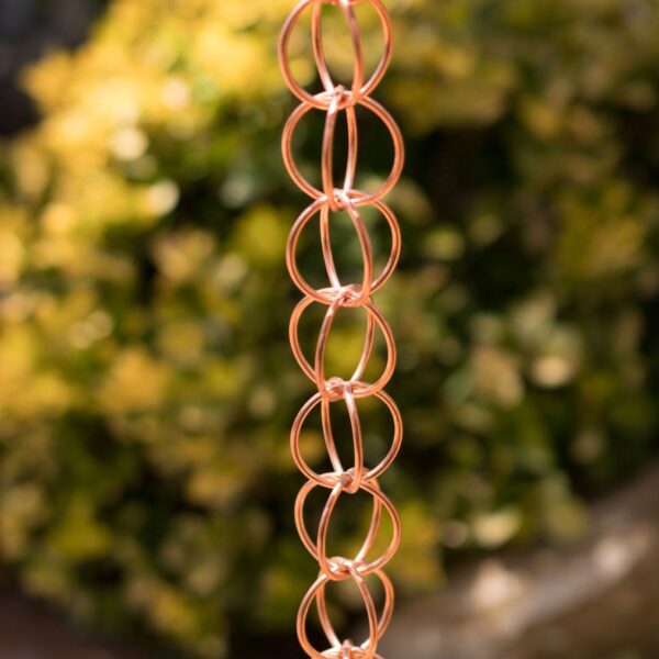 Pure Copper Rings 8.5-ft Rain Chain Rain Gutter Downspout - Image 2