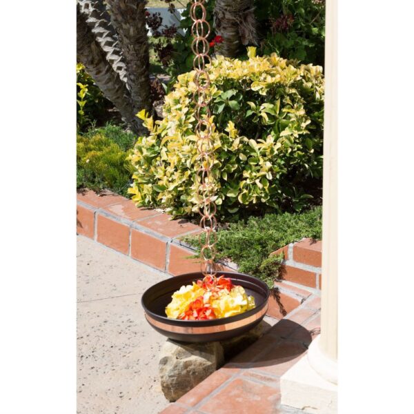 Pure Copper Rings 8.5-ft Rain Chain Rain Gutter Downspout - Image 3