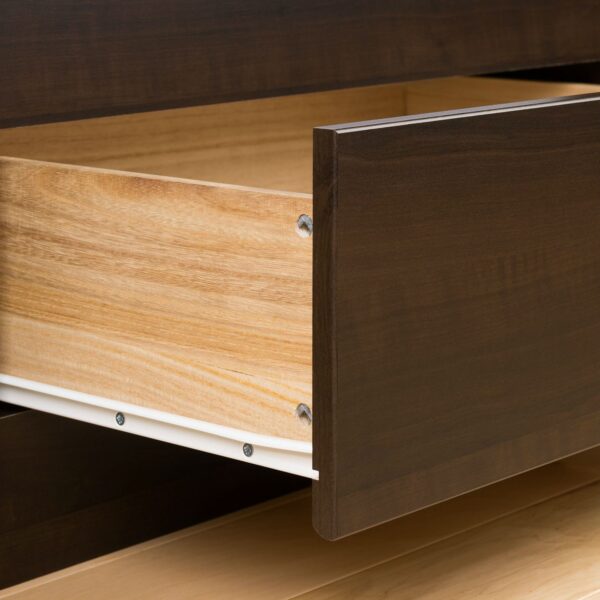 King size Modern Espresso Platform Bed Frame with 6 Storage Drawers - Image 2