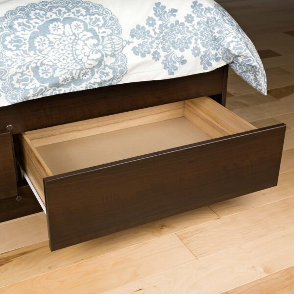 King size Modern Espresso Platform Bed Frame with 6 Storage Drawers - Image 3