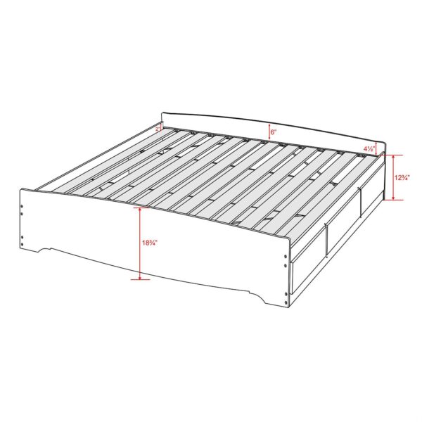King size Modern Espresso Platform Bed Frame with 6 Storage Drawers - Image 4