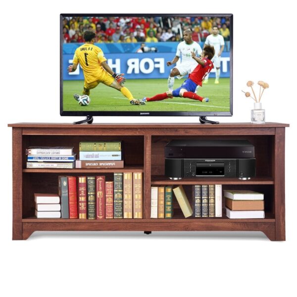 Medium Brown Wood TV Stand Entertainment Center for up to 60-inch TV - Image 2