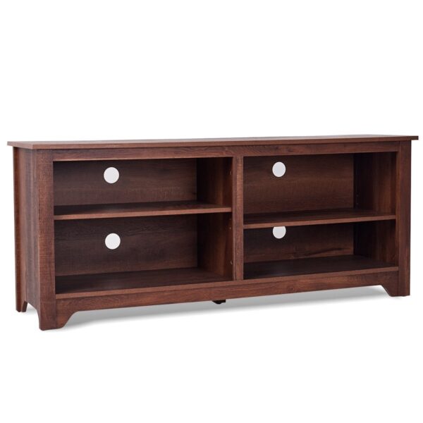 Medium Brown Wood TV Stand Entertainment Center for up to 60-inch TV - Image 3