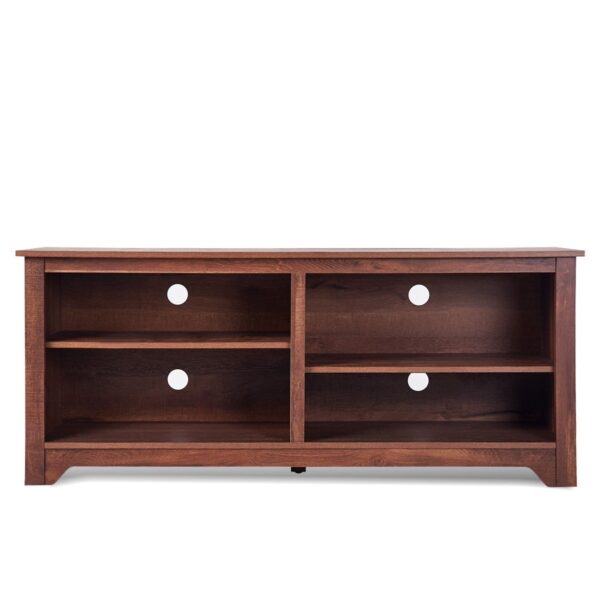 Medium Brown Wood TV Stand Entertainment Center for up to 60-inch TV - Image 4