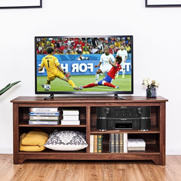 Medium Brown Wood TV Stand Entertainment Center for up to 60-inch TV - Image 5