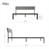 Full Size Grey Soft Fabric Metal Headboard Platform Bed Wooden Slats - Image 3