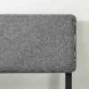 Full Size Grey Soft Fabric Metal Headboard Platform Bed Wooden Slats - Image 5
