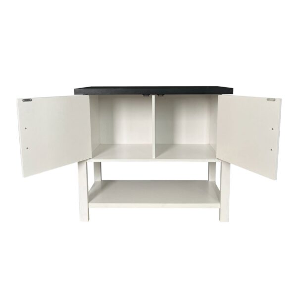 Modern 2 Drawer Wooden Storage Console Table White/Black - Image 2
