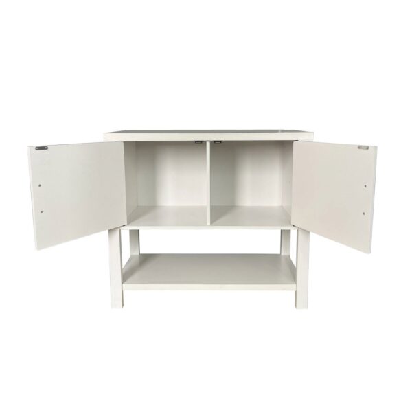 Modern 2 Drawer Wooden Storage Console Table White - Image 2