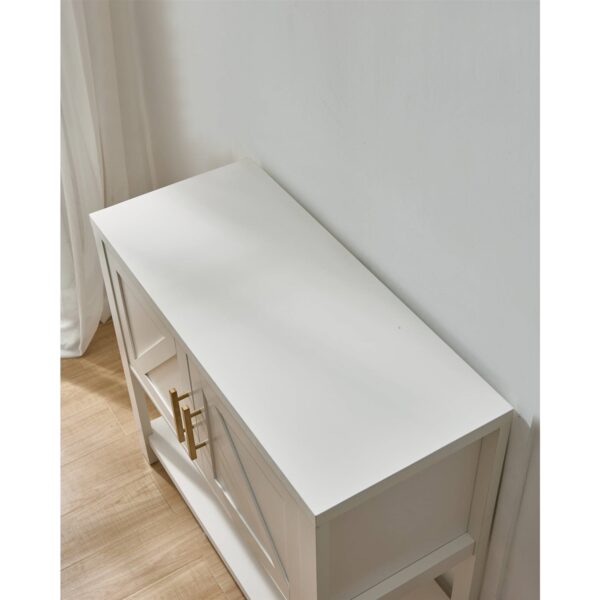 Modern 2 Drawer Wooden Storage Console Table White - Image 3
