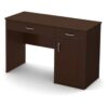 Modern Home Office Computer Desk in Chocolate Wood Finish