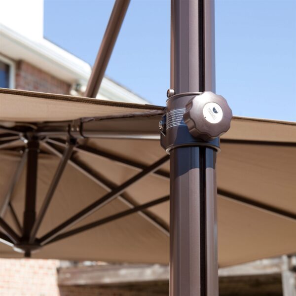 Modern 8.5-Ft Offset Cantilever Square Patio Umbrella  with Mocha Shade - Image 4