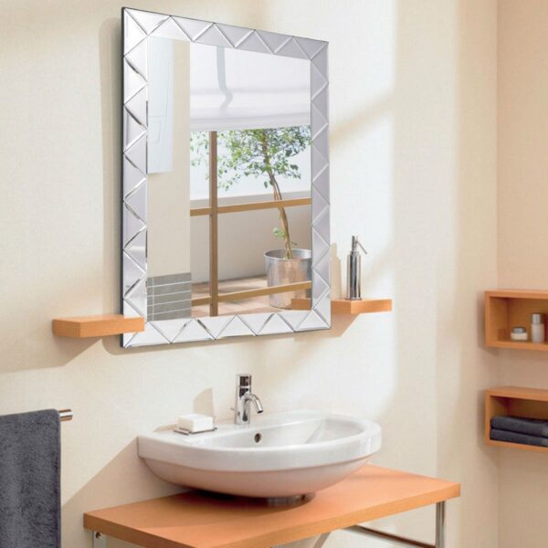 Modern Rectangle 30 x 21 inch Beveled Bathroom Wall Mirror - Image 4