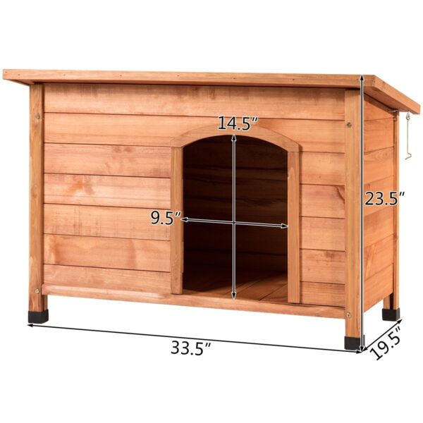 Medium size Outdoor Dog House with Hinged Asphalt Roof - Image 2