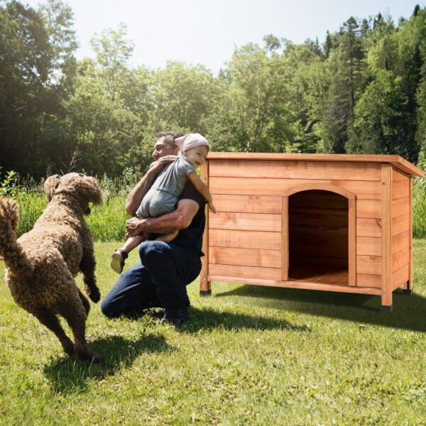 Medium size Outdoor Dog House with Hinged Asphalt Roof - Image 5