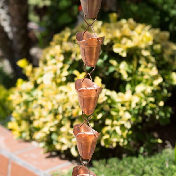 Pure Copper 8.5-Ft Bell Cone Shape Rain Chain - Image 3