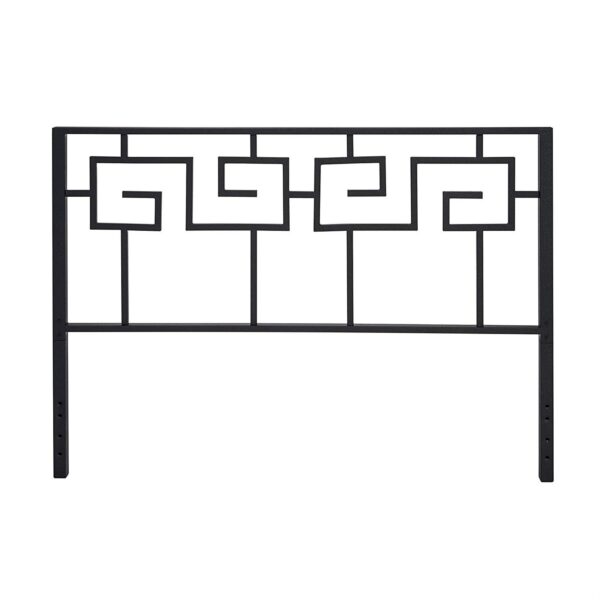 Full size Modern Meander Greek Key Style Headboard in Black Metal Finish - Image 2