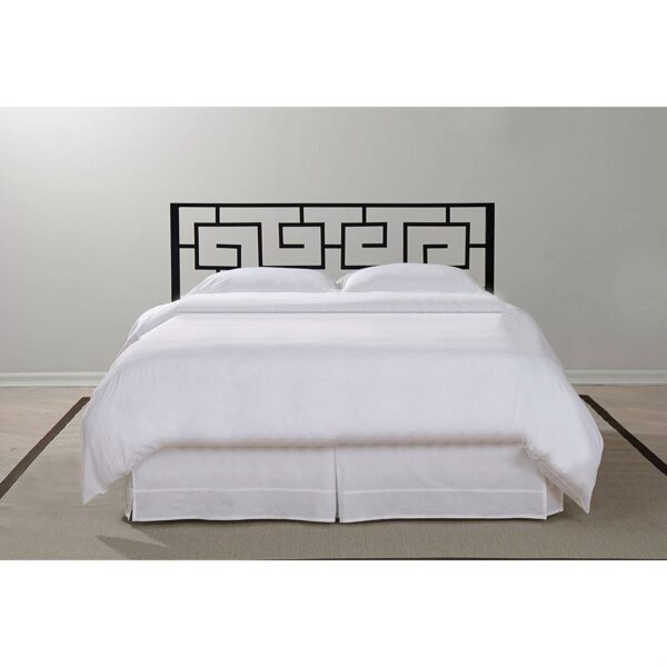 Full size Modern Meander Greek Key Style Headboard in Black Metal Finish - Image 4