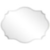 Modern Frameless 32 x 24 inch Scalloped Beveled Accent Bathroom Mirror - Image 3