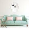 Modern Frameless 32 x 24 inch Scalloped Beveled Accent Bathroom Mirror - Image 5