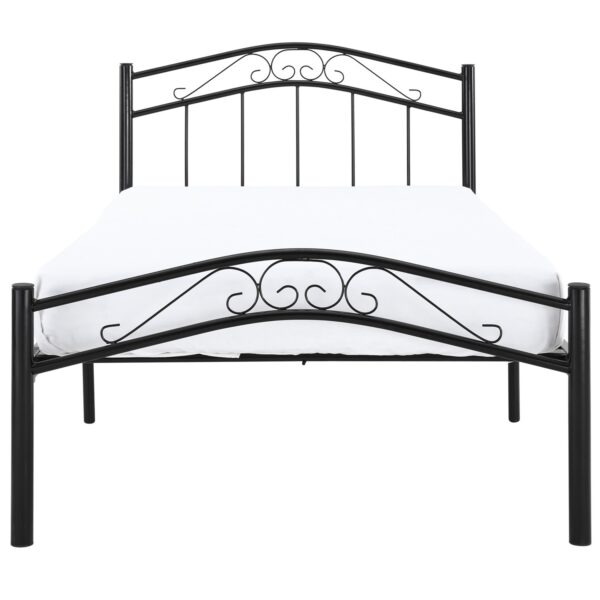 Twin size Black Metal Platform Bed with Headboard and Footboard - Image 2