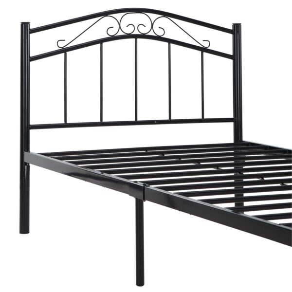 Twin size Black Metal Platform Bed with Headboard and Footboard - Image 4