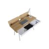 Modern Heavy Duty Laptop Computer Desk with Storage Drawer in Pine Wood Finish - Image 4