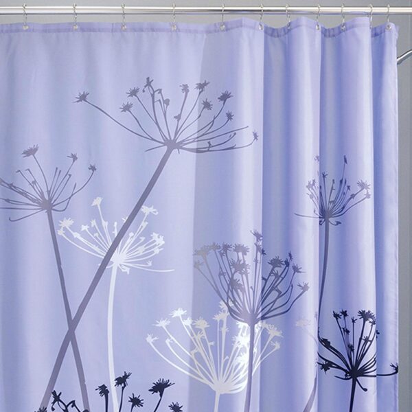 Purple Thistle Flower Polyester Fabric Shower Curtain - Image 2
