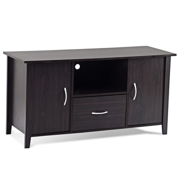 Modern 48-inch Dark Brown Wood TV Stand Media Cabinet - Image 4