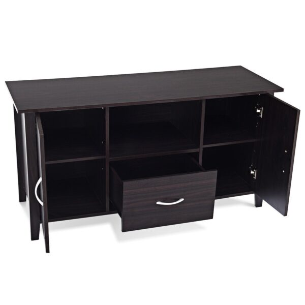Modern 48-inch Dark Brown Wood TV Stand Media Cabinet - Image 5