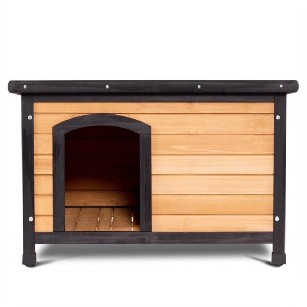 Medium Fir Wood Log Cabin Style Outdoor Dog House - Image 2