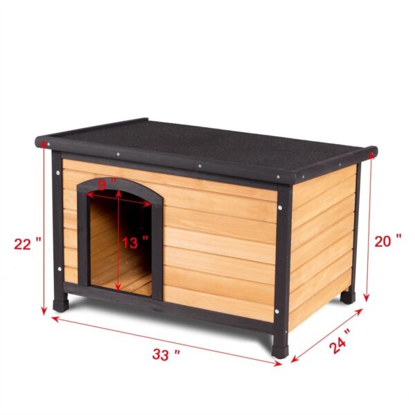 Medium Fir Wood Log Cabin Style Outdoor Dog House - Image 5