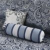 Queen size 12-piece Reversible Cotton Comforter Set in Navy Blue and White - Image 5