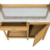 Natural Fir Wood Potting Bench Garden Work Table with Metal Top - Image 3