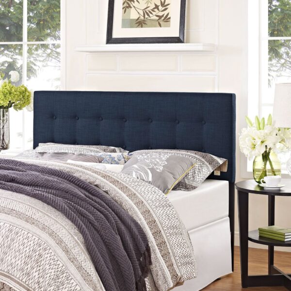 Full size Navy Fabric Modern Upholstered Headboard - Image 3